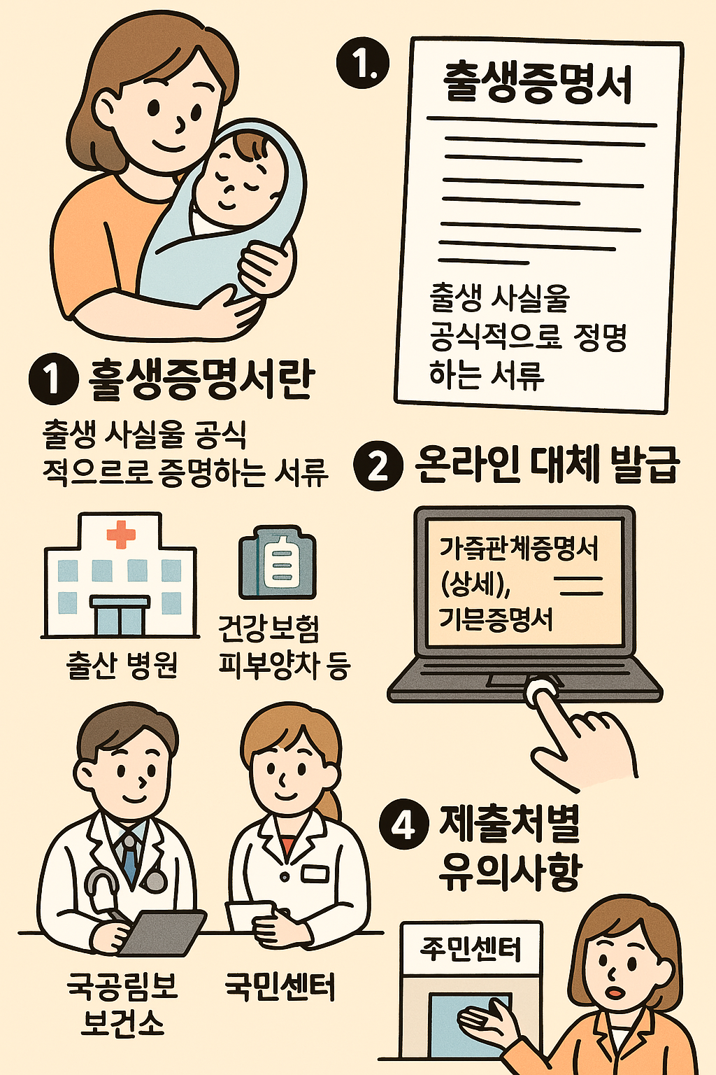 출생증명서 발급 방법 & 제출처별 유의사항