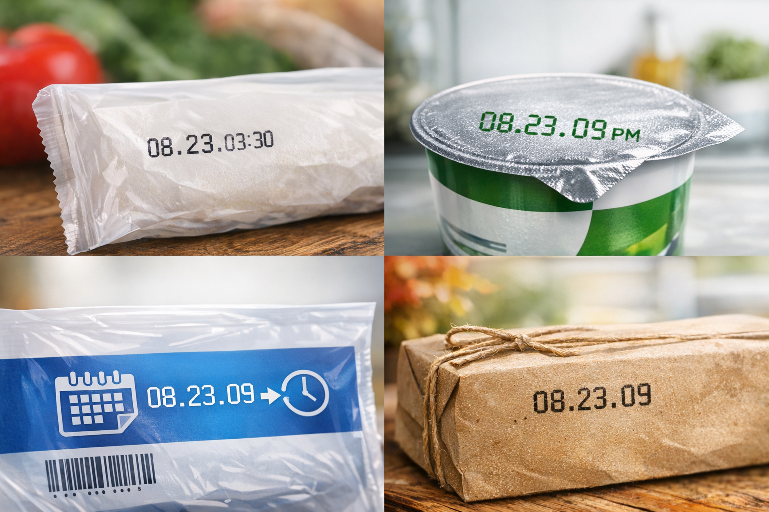 식품 포장지에 표시된 유통기한 예시 이미지