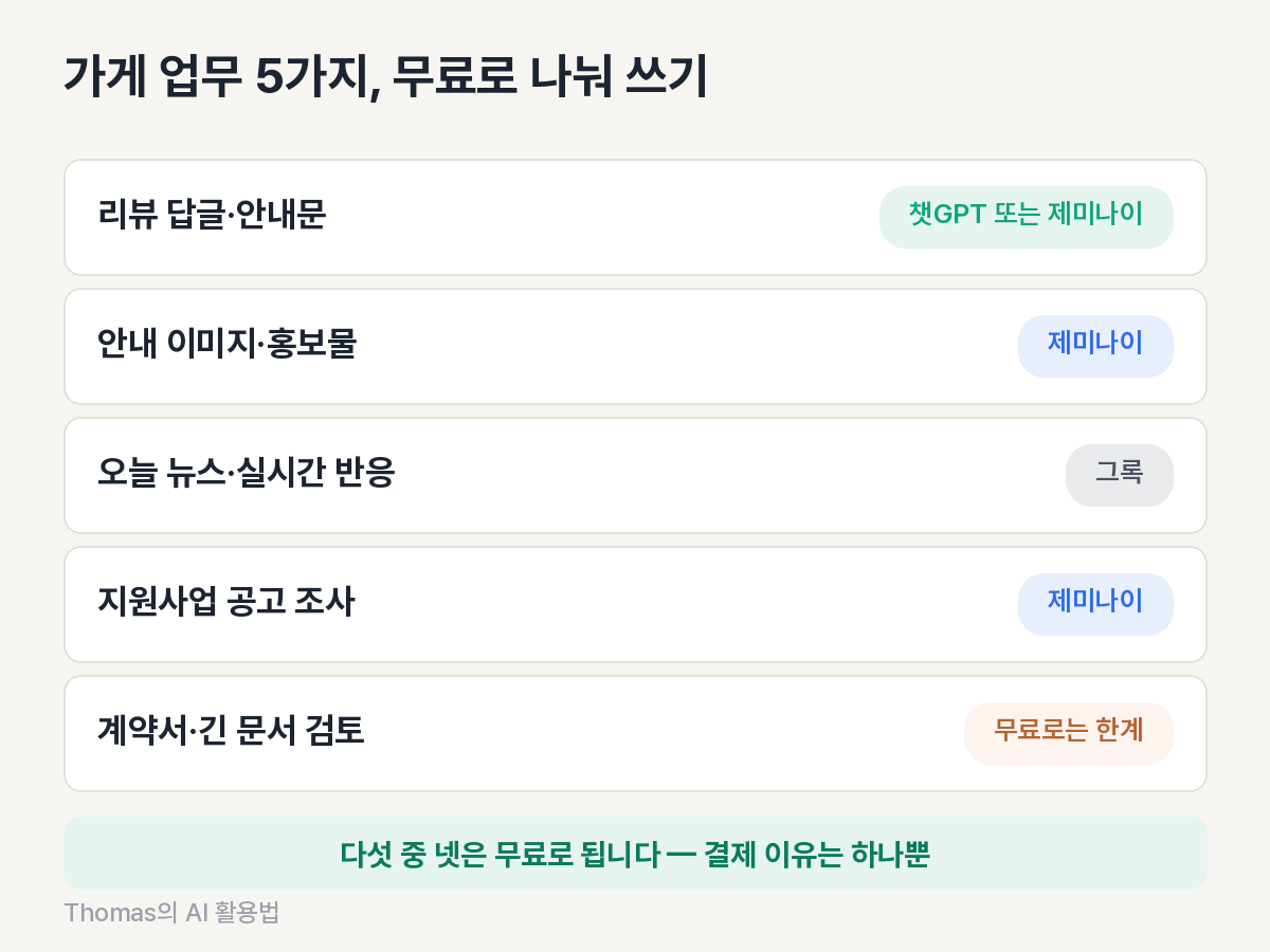 자영업 가게 업무 5가지 무료 도구 배분