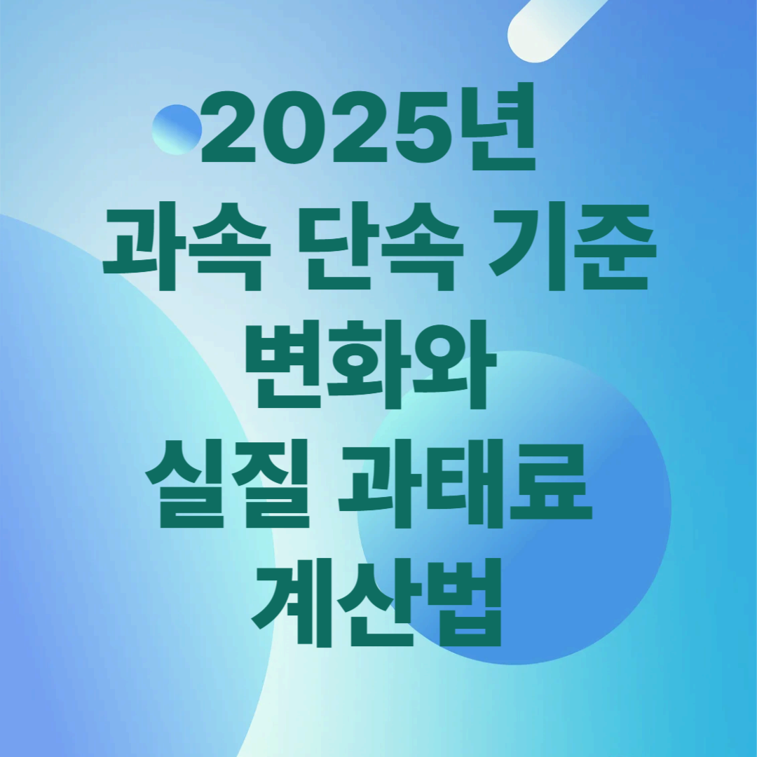 2025년 과속 단속 기준 변화와 실질 과태료 계산법
