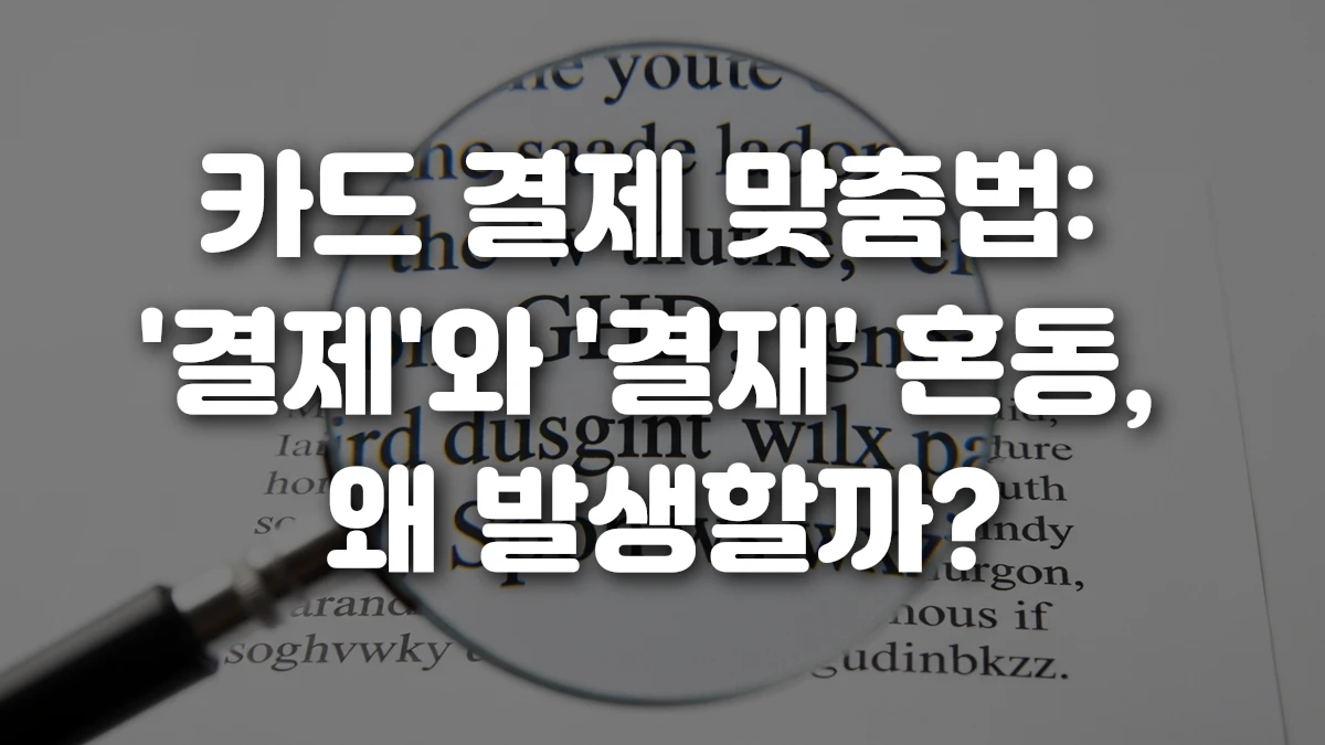 카드 결제 맞춤법 결제 와 결재 혼동 왜 발생할까