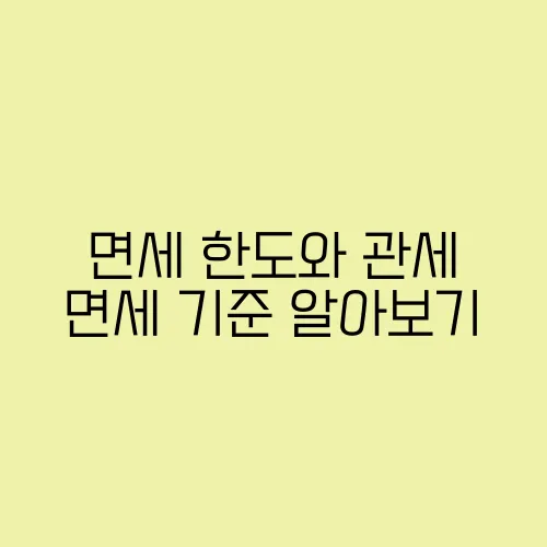 면세 한도와 관세 면세 기준 알아보기