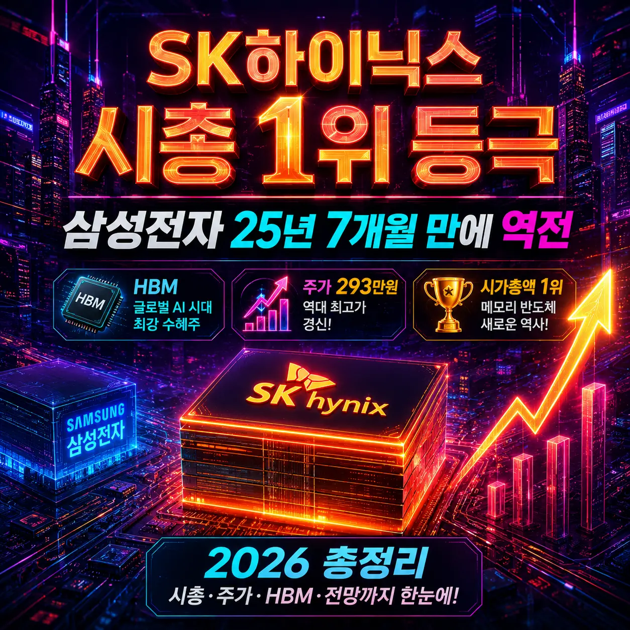 SK하이닉스 시총 1위 등극 이미지