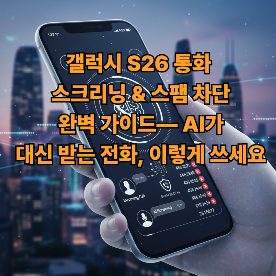 갤럭시 -S26 -통화 -스크리닝 & 스팸 -차단 -완벽- 가이드— AI가 대신- 받는 -전화, 이렇게 -쓰세요