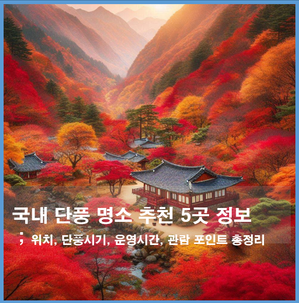 국내-단풍명소-5곳-정보-위치-단풍시기,운영시간,관람포인트