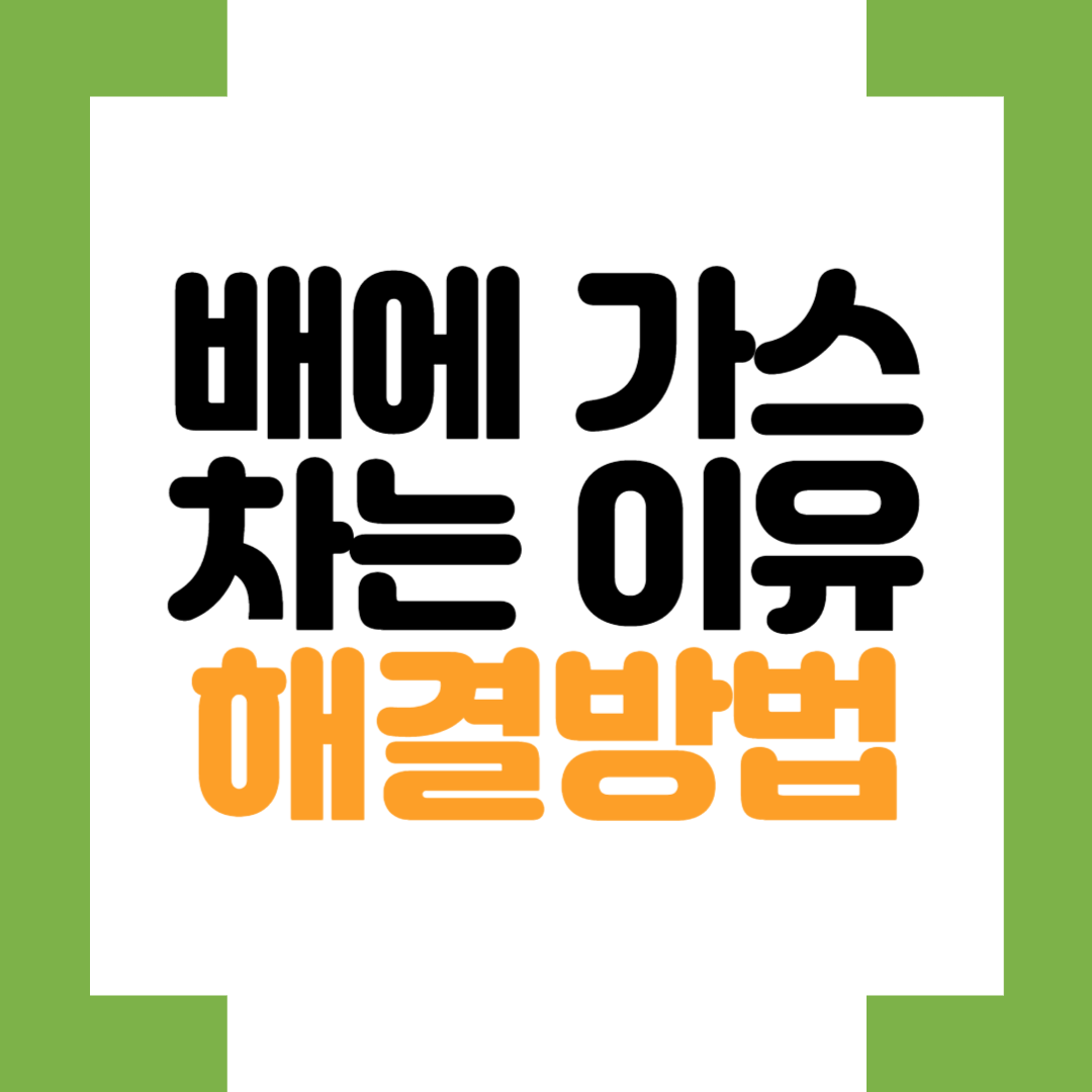 배에 가스차는 이유해결방법