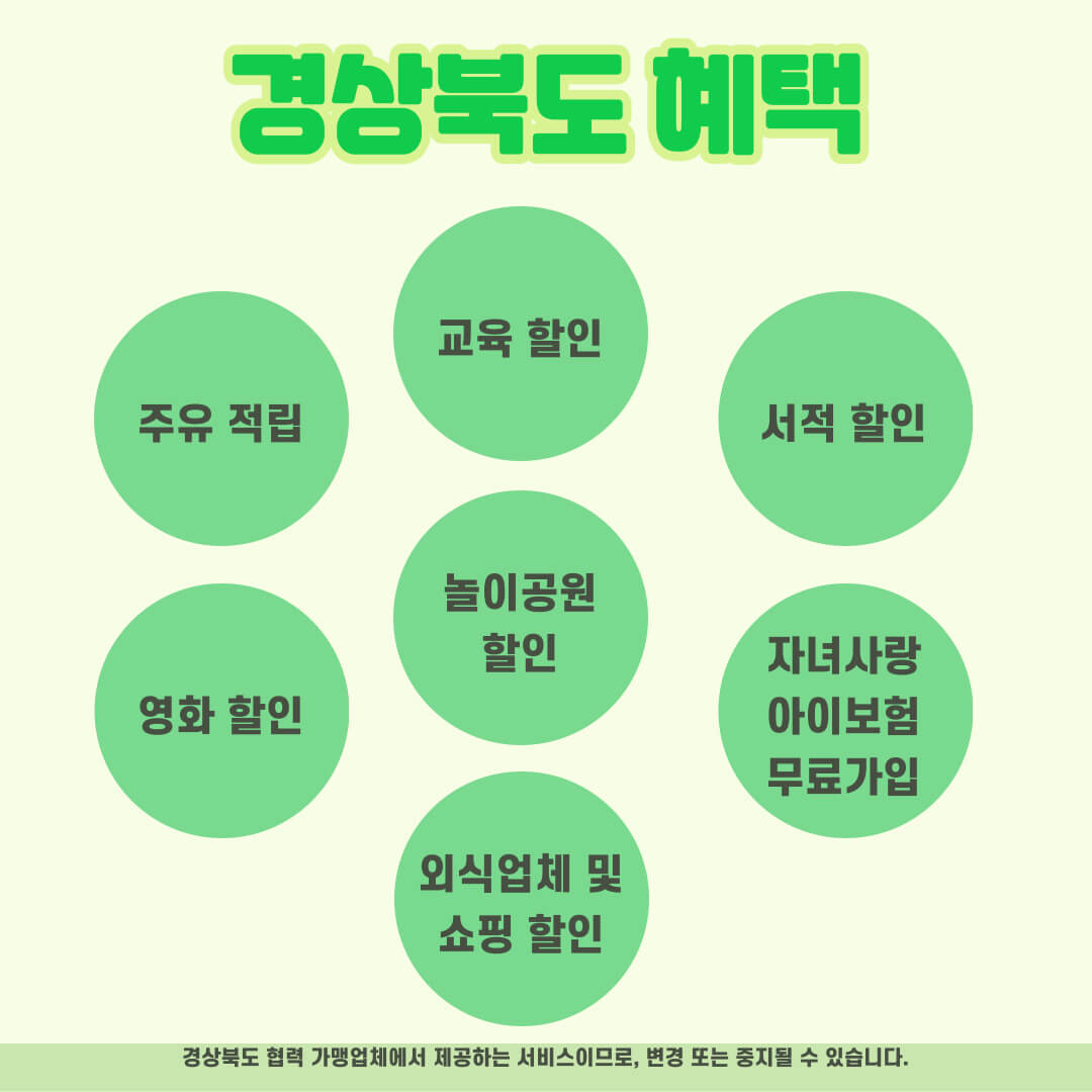 경상북도 다자녀 혜택