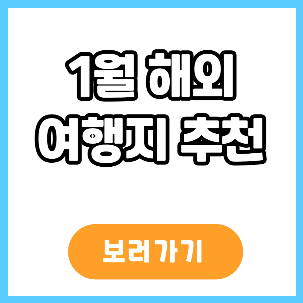 1월 해외 여행지