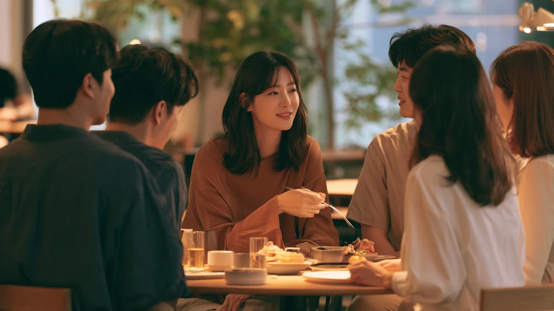 카페 모임을 즐기는 직장인들