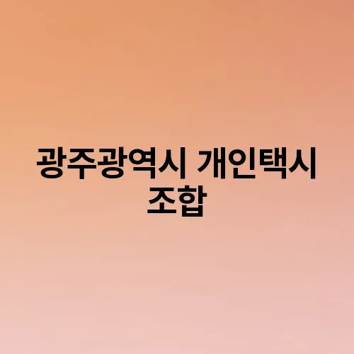 광주광역시 개인택시 조합