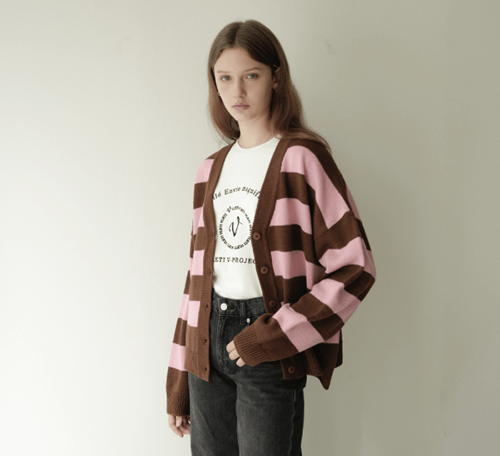 블레티 스트라이프 가디건