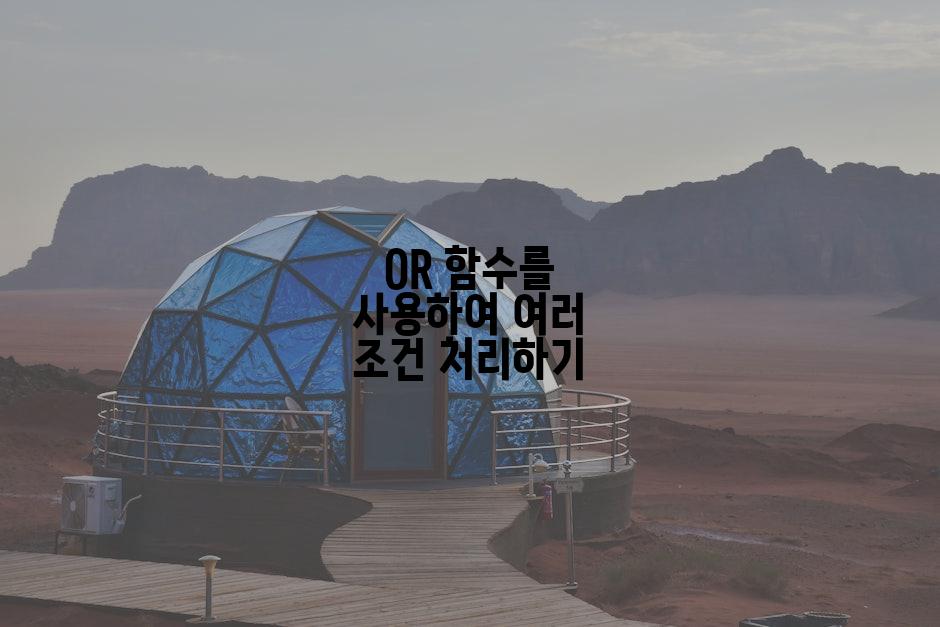 OR 함수를 사용하여 여러 조건 처리하기