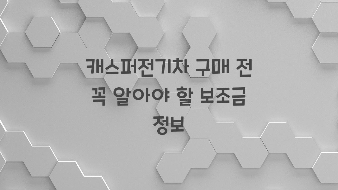 캐스퍼전기차