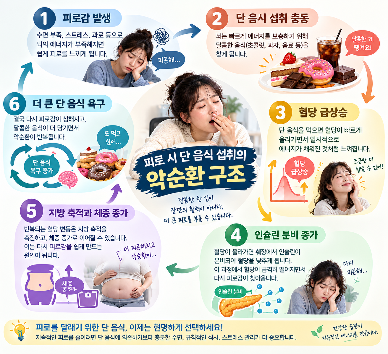 피로 시 단 음식 섭취의 악순환 구조