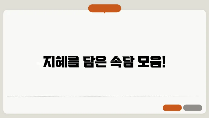 속담 모음