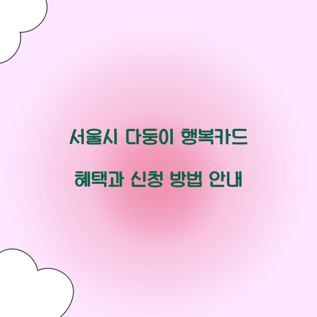 서울시 다둥이 행복카드