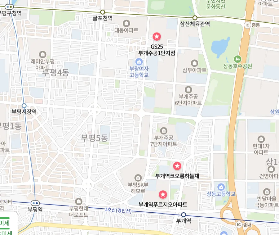 부개동 아파트 위치 사진