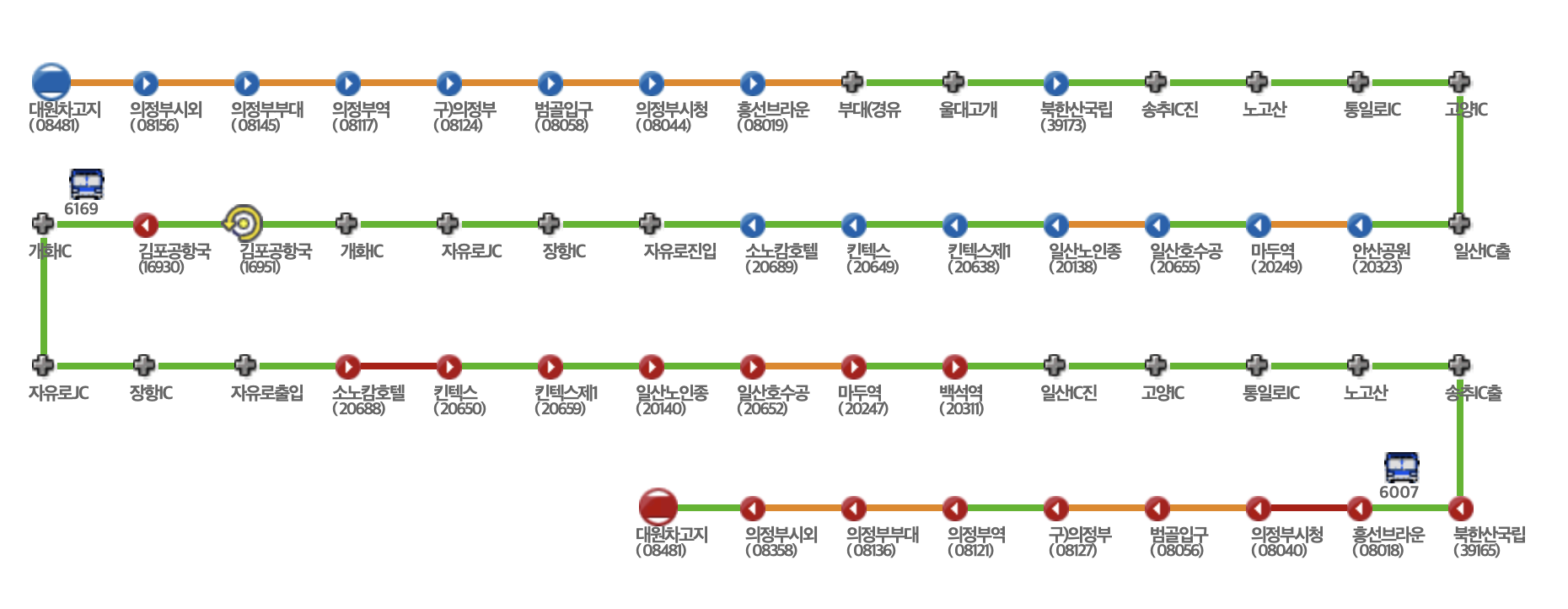 7300 공항버스 노선도
