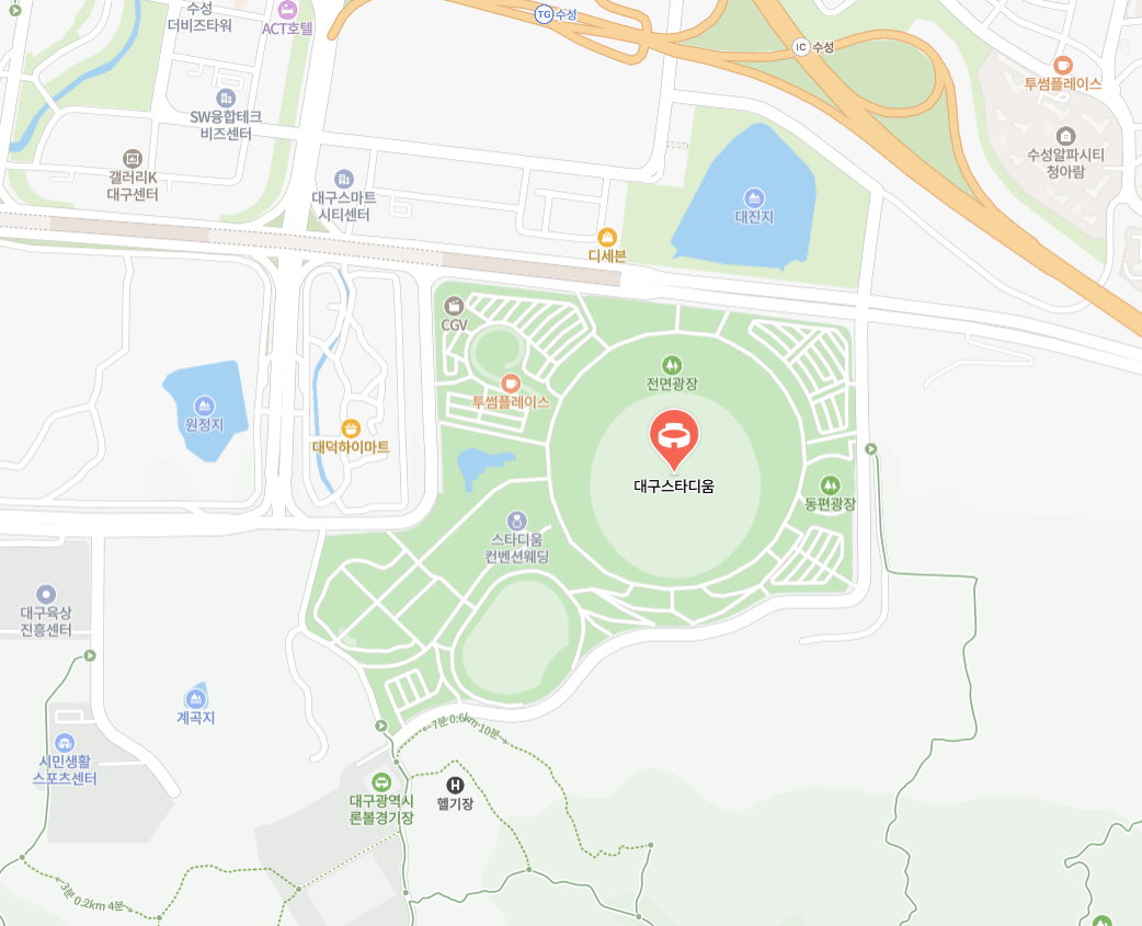 대구스타디움 주경기장 위치 안내