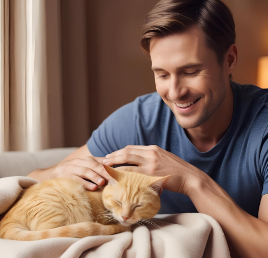 고양이를 돌보는 집사