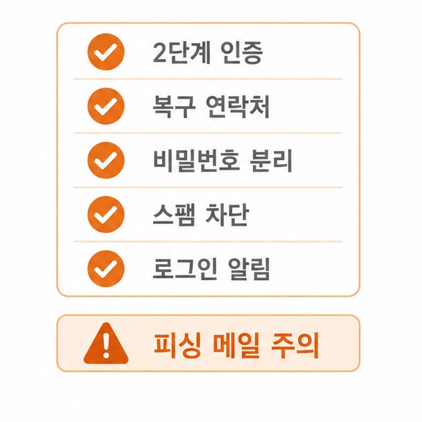 이메일 계정 보안 설정 체크리스트