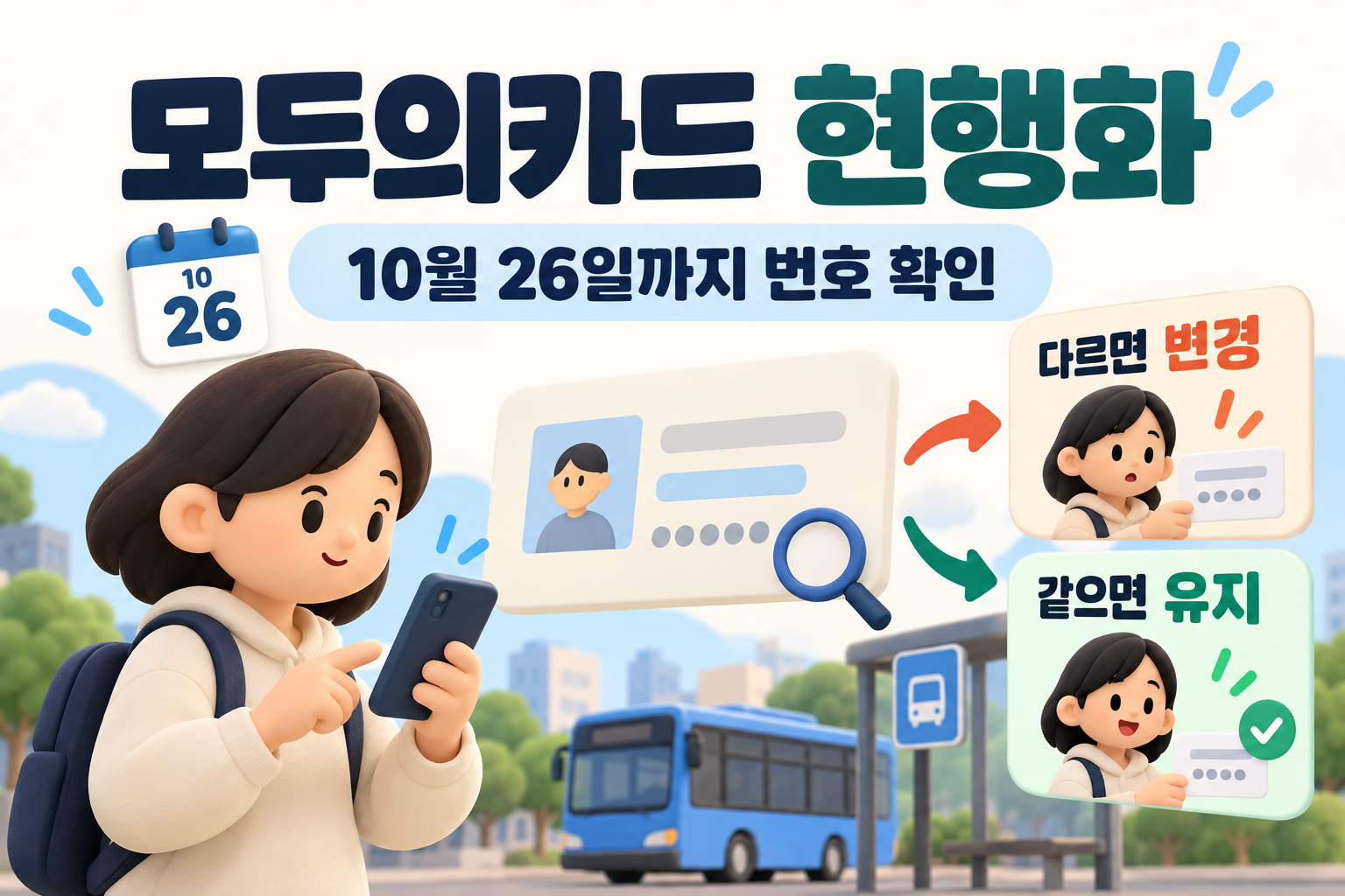 모두의카드 현행화 10월 26일까지 - 대상자와 27일 점검 시간