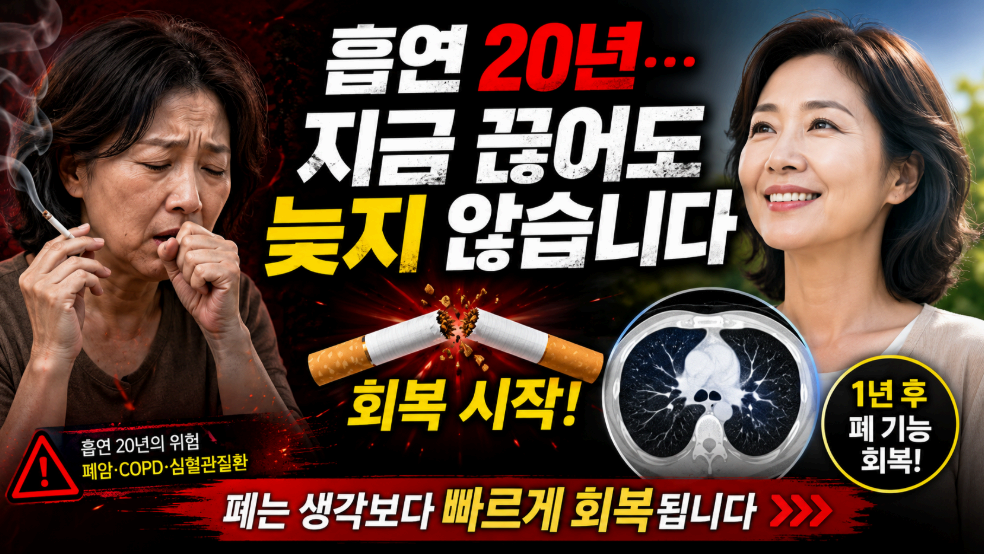 흡연 20년 지금 끊어도 늦지 않습니다. 이미지사진