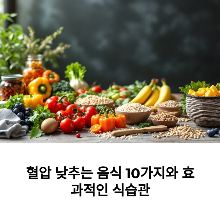 혈압 낮추는 음식 10가지와 효과적인 식습관 요약 이미지