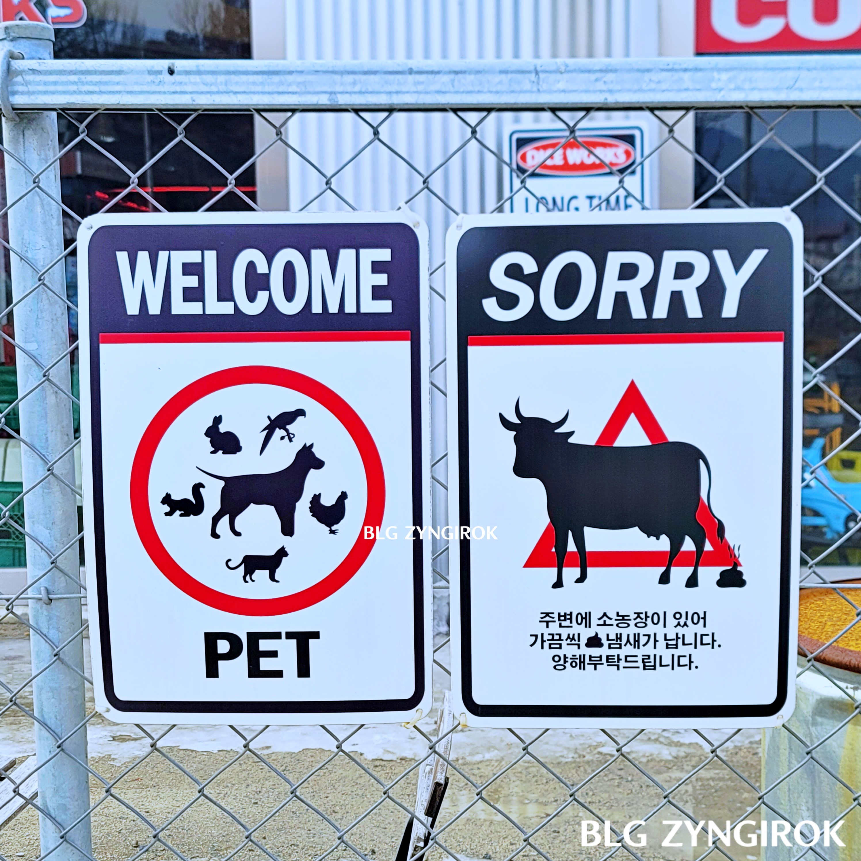 양주 카페 DICE WORKS - 외관 장식 모습이다.