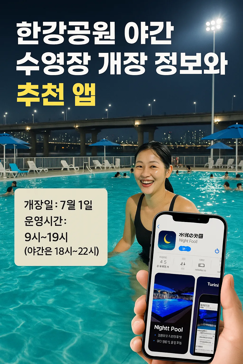 한강공원 야간 수영장 개장정보 사진