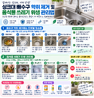 싱크대 배수구 악취 제거 및 음식물 쓰레기 위생 관리법
