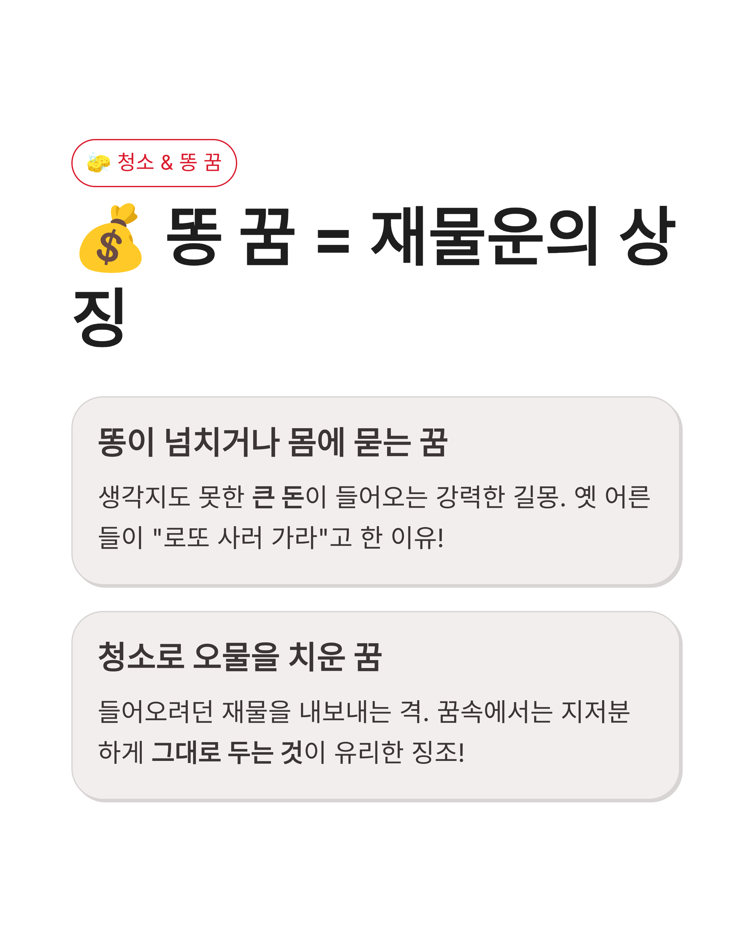 화장실꿈 해몽 화장실 가는 꿈 청소하는 꿈 똥 꿈까지! 더러울수록 대박 터지는 재물운의 정체는?