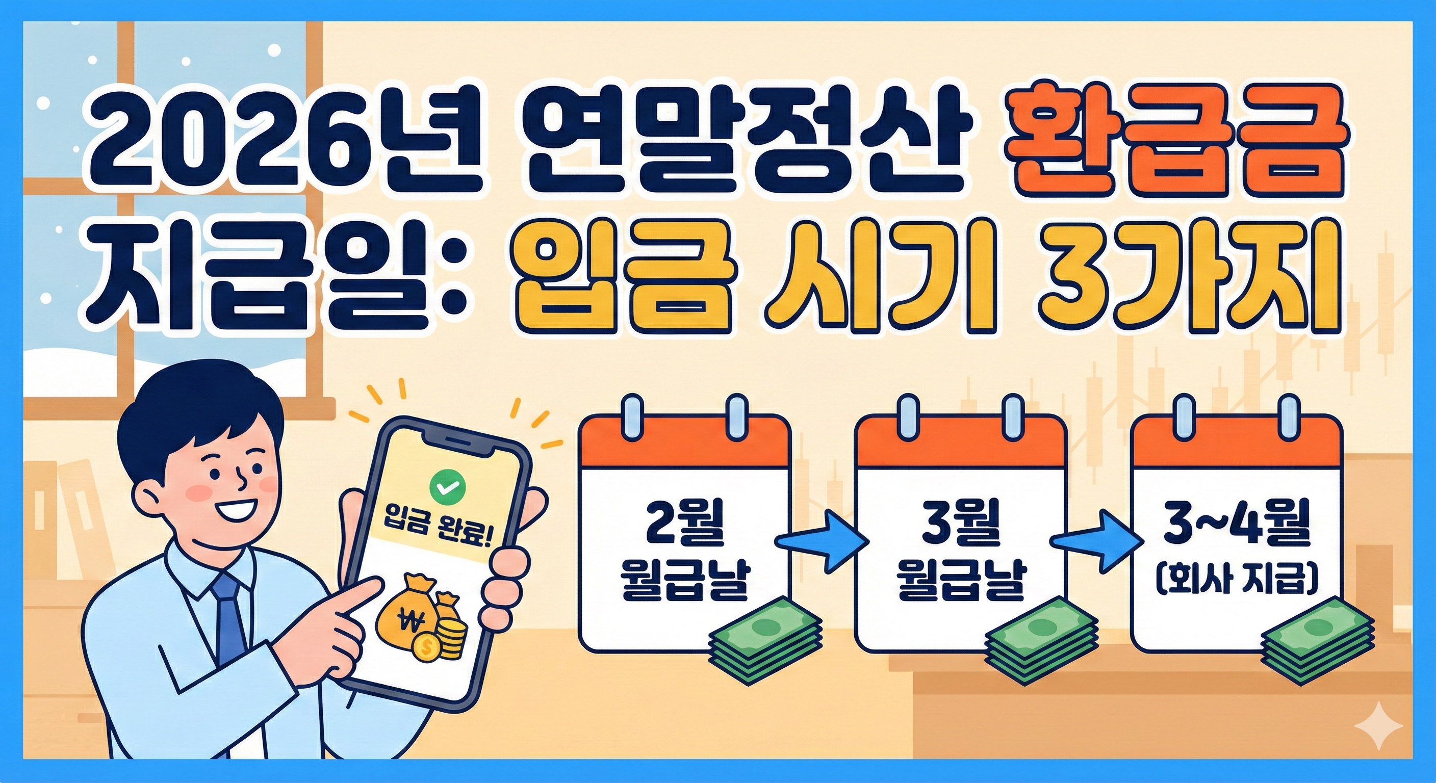 2026년 연말정산 환급금 지급일: 입금 시기 3가지
