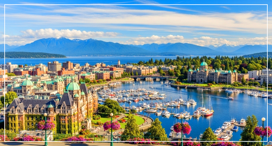 빅토리아의 예술적인 도시 풍경