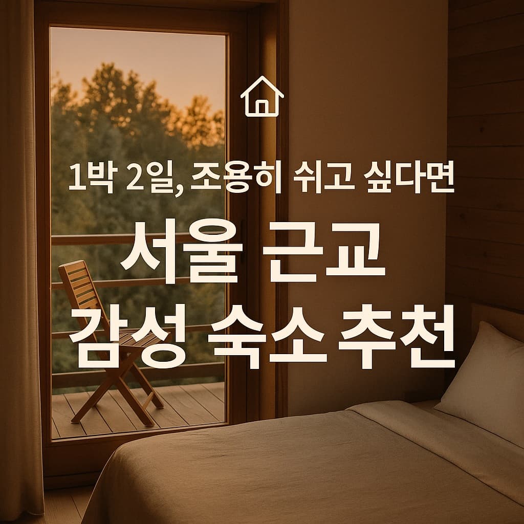 1박 2일 푹 쉬고 오기 좋은 서울 근교 숙소 추천 (혼자 여행자 필독)