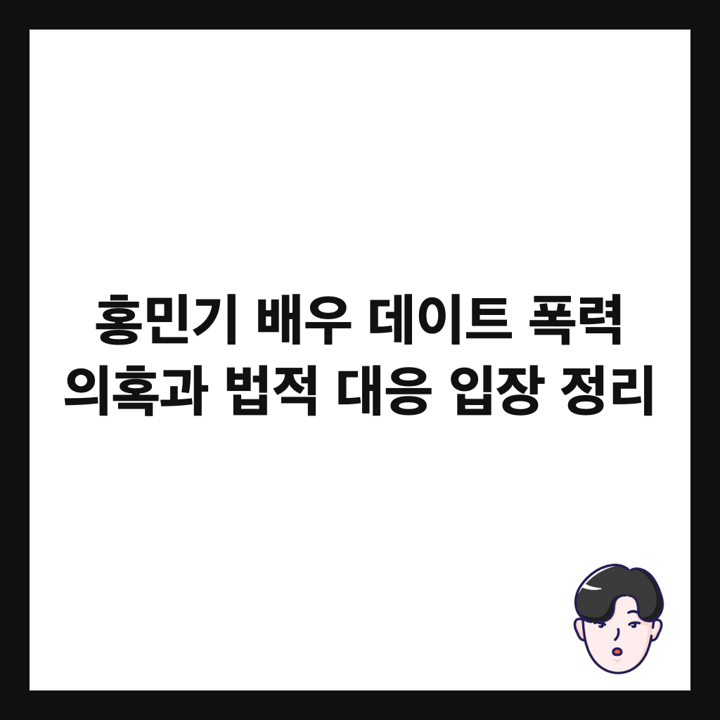 홍민기 배우 데이트 폭력 의혹과 법적 대응 입장 정리 썸네일