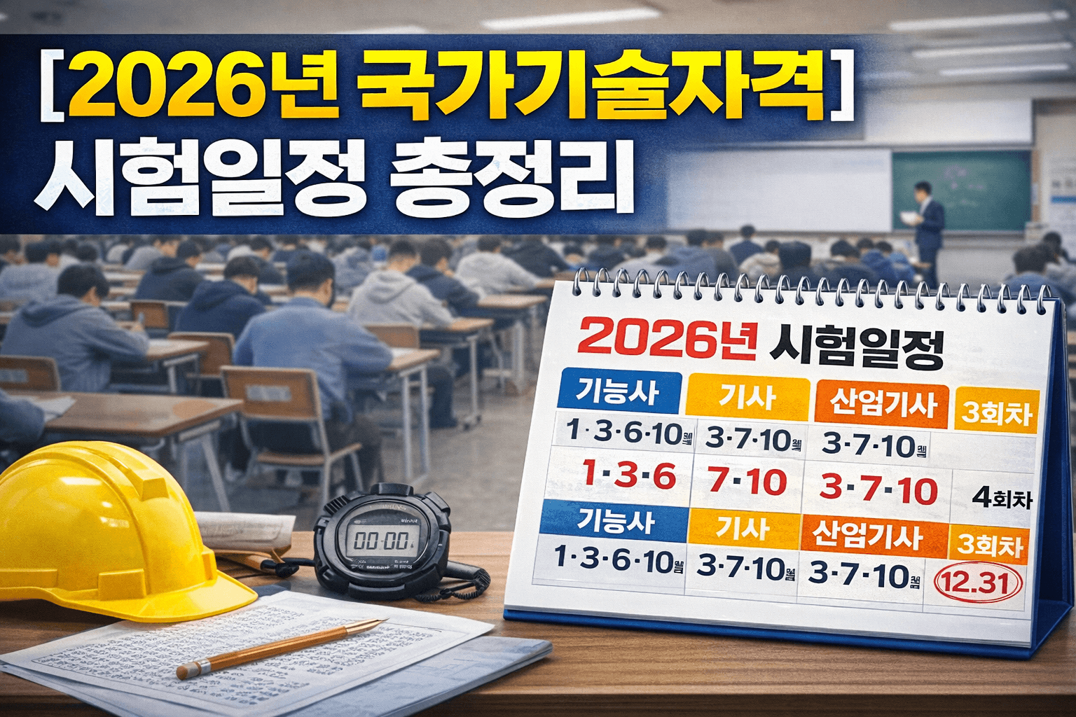 2026년 국가기술자격증 큐넷 시험일정(최신버전)