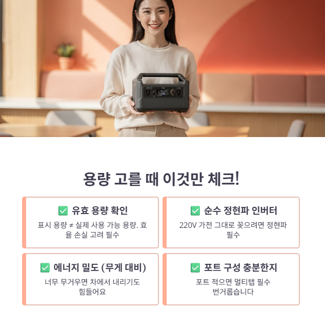 용량 선택 시 반드시 체크할 점