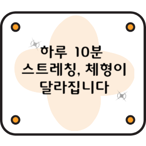 하루 10분 스트레칭, 체형이 달라집니다