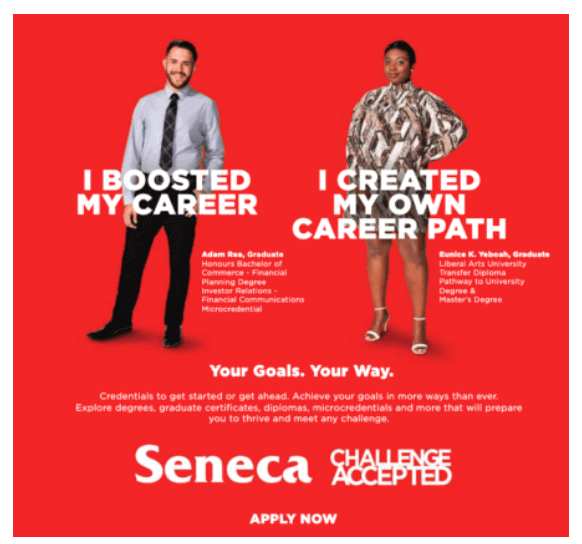세네카 컬리지 Accepted 광고