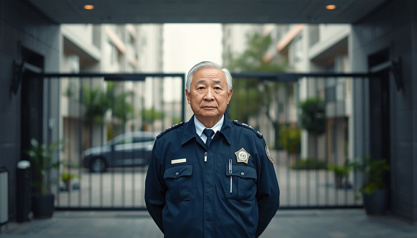 아파트 경비직 업무 중인 경비원