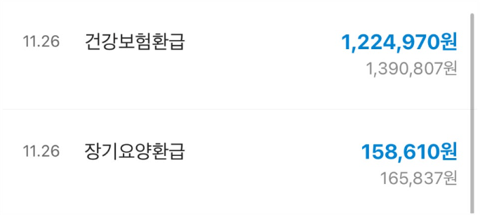 임의계속가입자 된 이후 납부했던 보험료 환급 내역