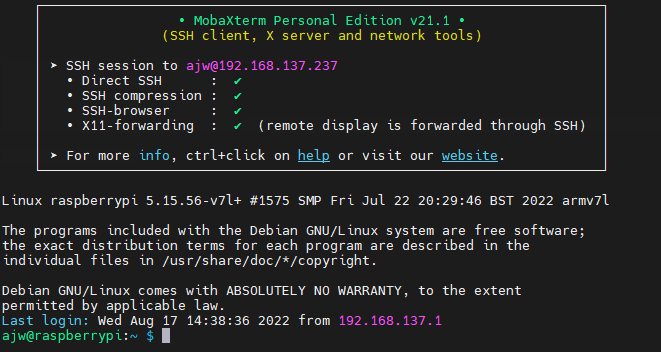 SSH를 통해 연결