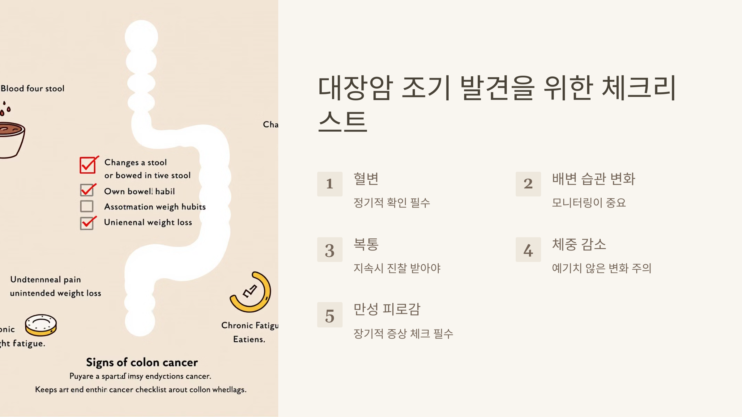 대장암 조기발견을 위한 체크리스트