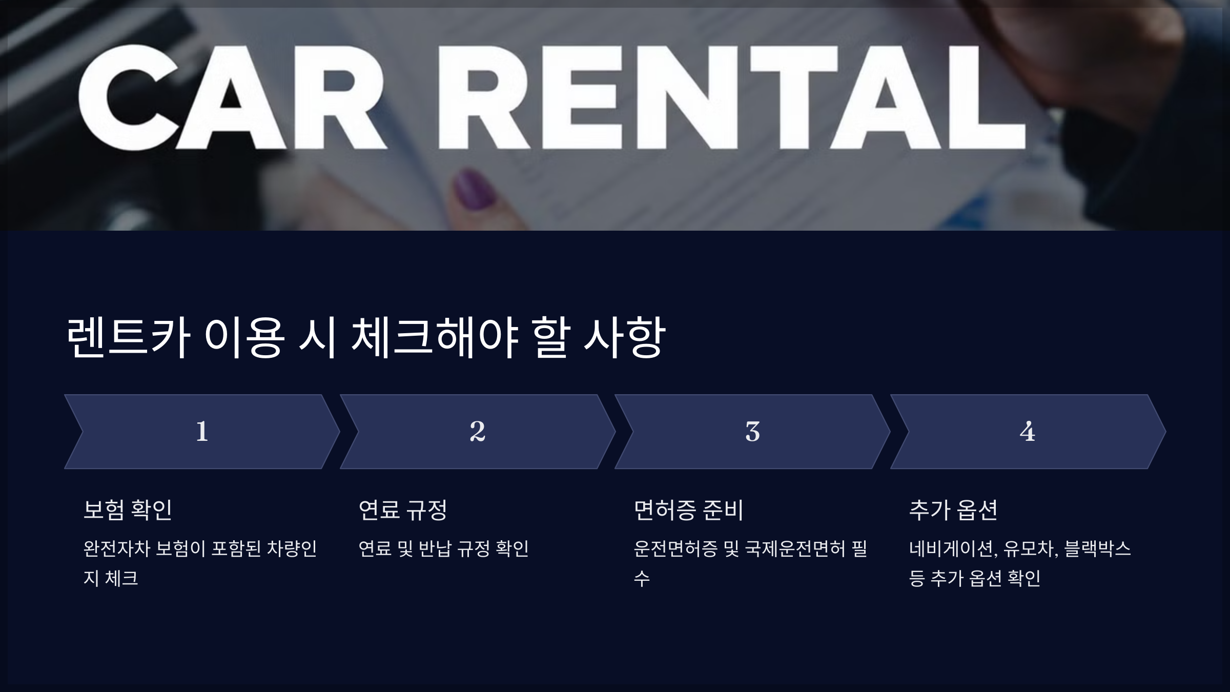 렌트카 이용 시 체크해야 할 사항