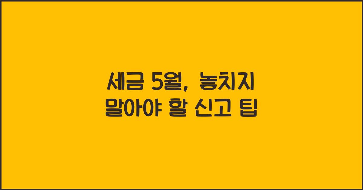 세금 5 월