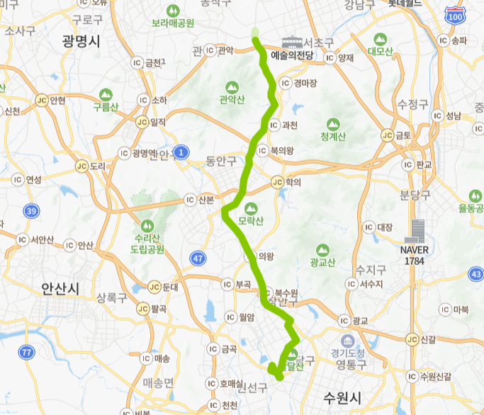 과천-군포-서울-수원-안양-의왕-777번-버스-노선-지도