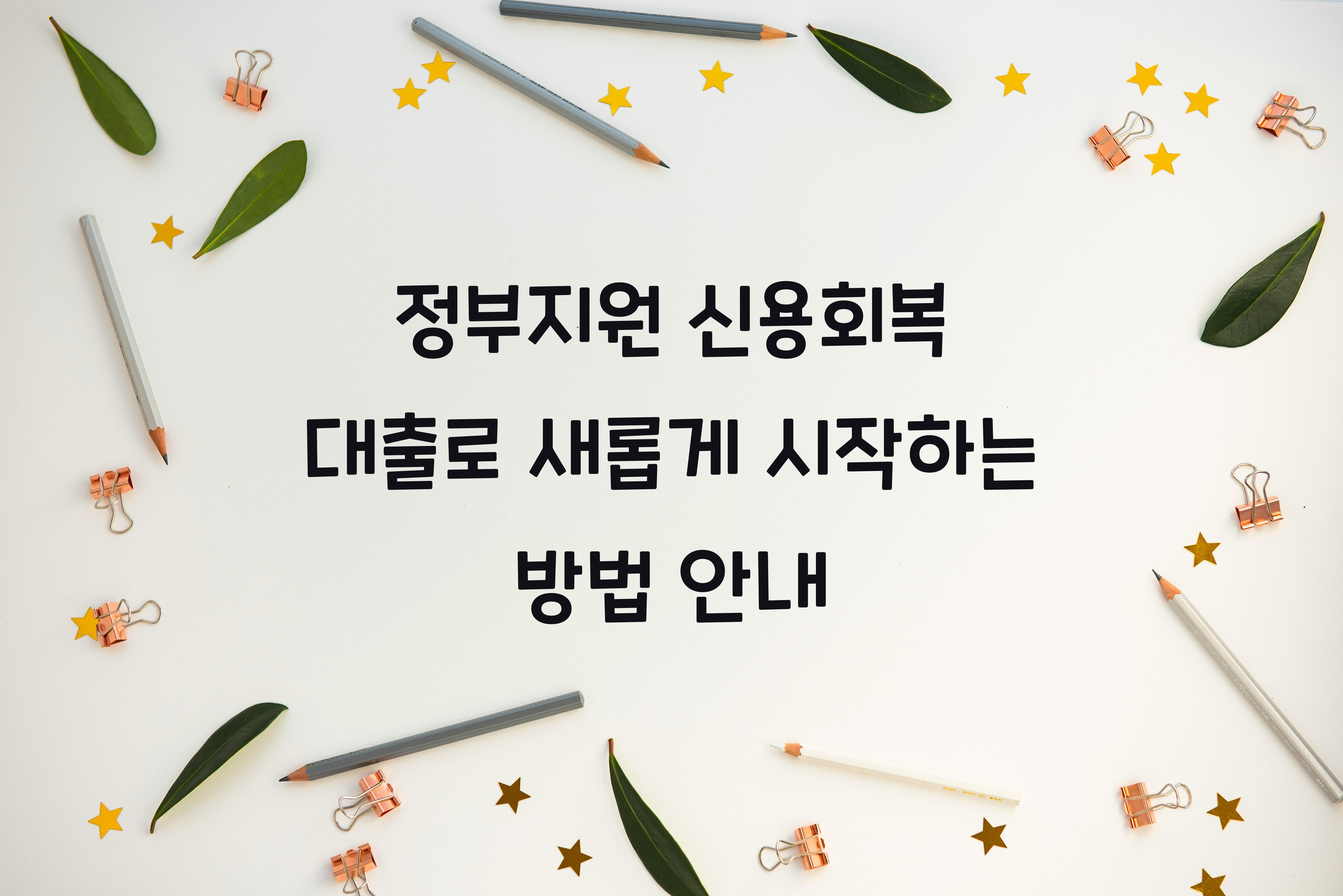 정부지원 신용회복 대출