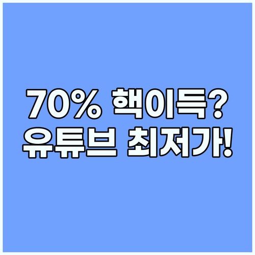 겜스고 유튜브 프리미엄 최저가! 70..