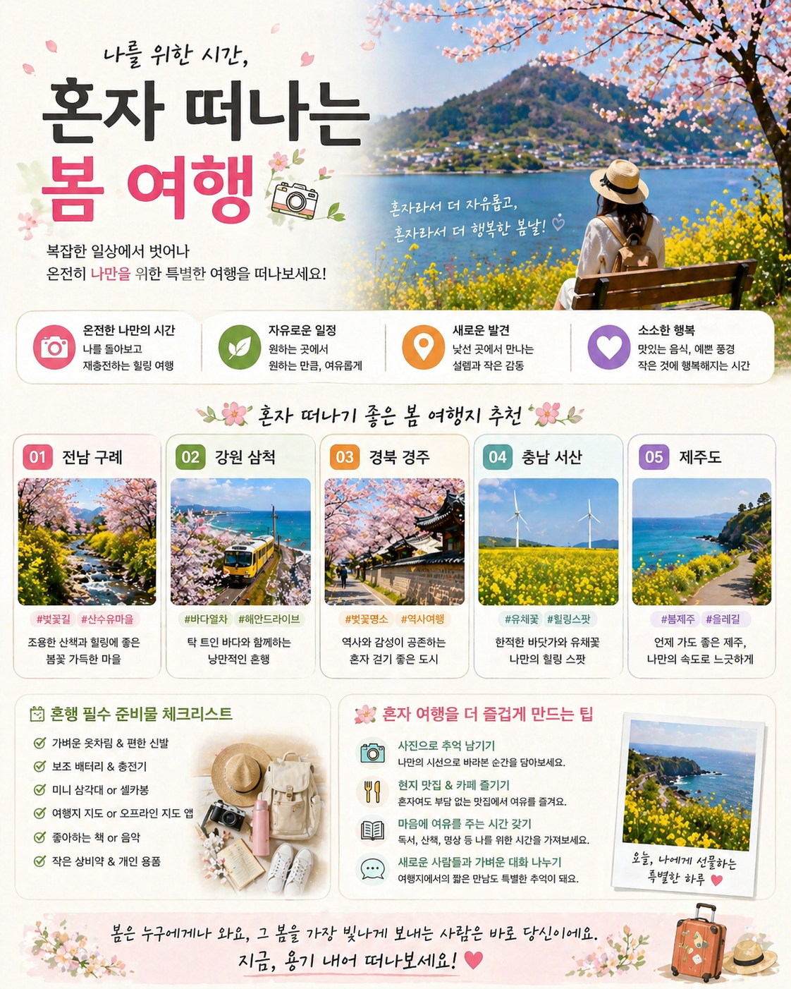 혼자 떠나는 봄 여행 관련 사진